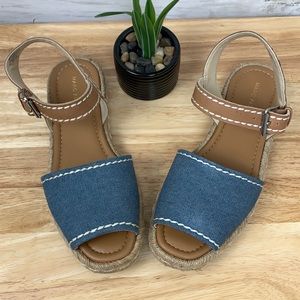 Marc Fisher Espadrille Chambray Leather Sandals